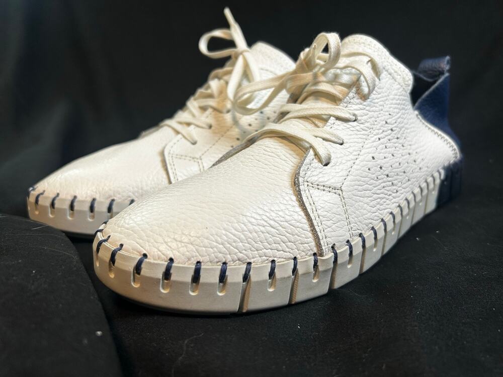 Lunita Luna Women’s EU 41 White Navy Leather Lace Up Comfort Sneakers Spain